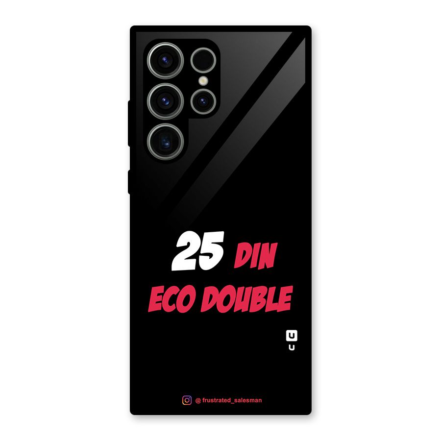 25 Din Eco Double Black Glass Back Case for Galaxy S23 Ultra