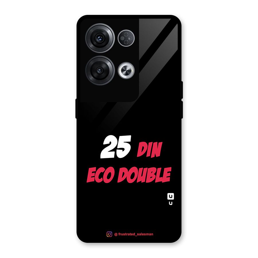 25 Din Eco Double Black Glass Back Case for Oppo Reno8 Pro 5G