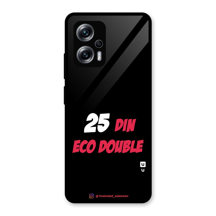 25 Din Eco Double Black Glass Back Case for Redmi K50i