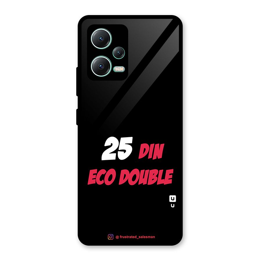 25 Din Eco Double Black Glass Back Case for Redmi Note 12 5G