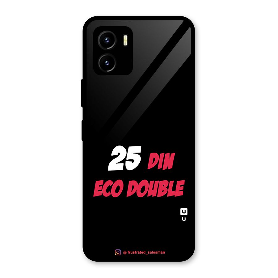 25 Din Eco Double Black Glass Back Case for Vivo Y15s