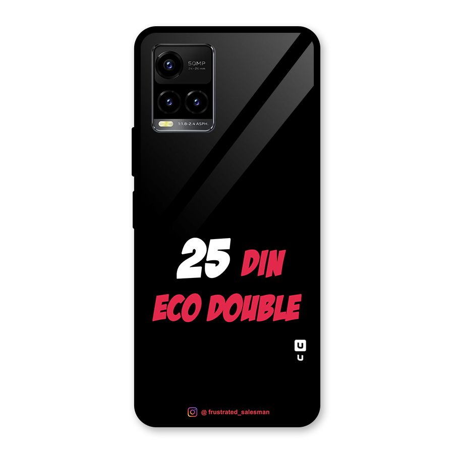 25 Din Eco Double Black Glass Back Case for Vivo Y21A