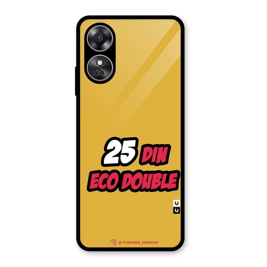 25 Din Eco Double Mustard Yellow Glass Back Case for Oppo A17