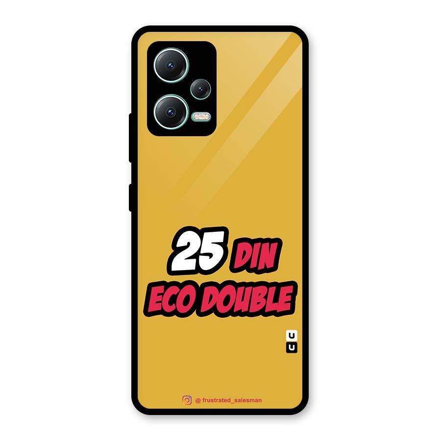 25 Din Eco Double Mustard Yellow Glass Back Case for Redmi Note 12 5G