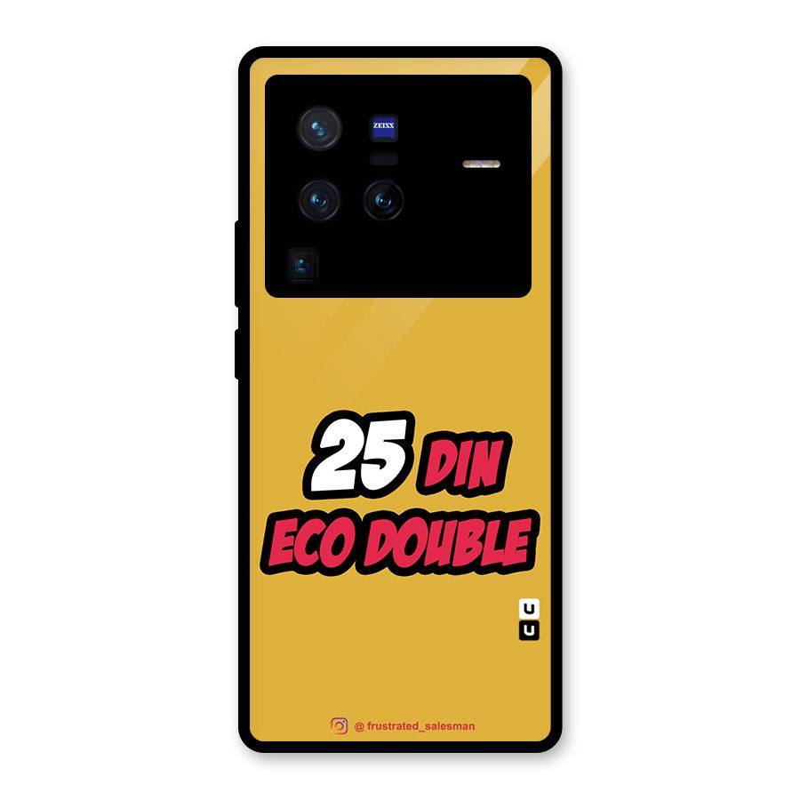 25 Din Eco Double Mustard Yellow Glass Back Case for Vivo X80 Pro