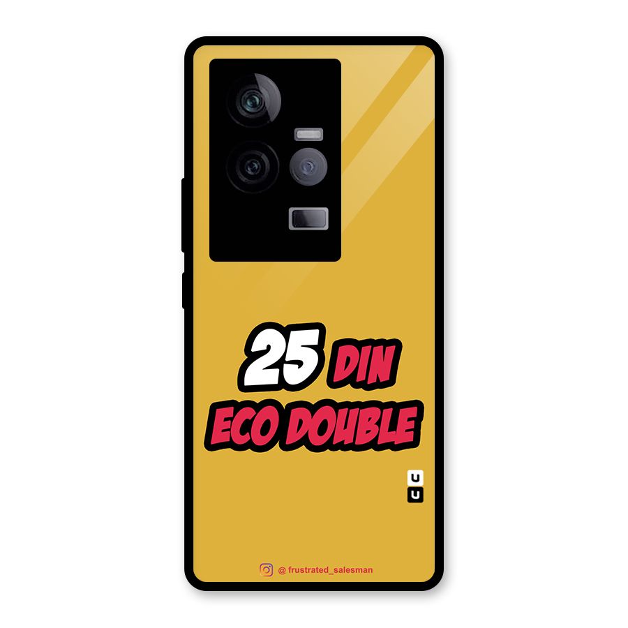 25 Din Eco Double Mustard Yellow Glass Back Case for Vivo iQOO 11 5G