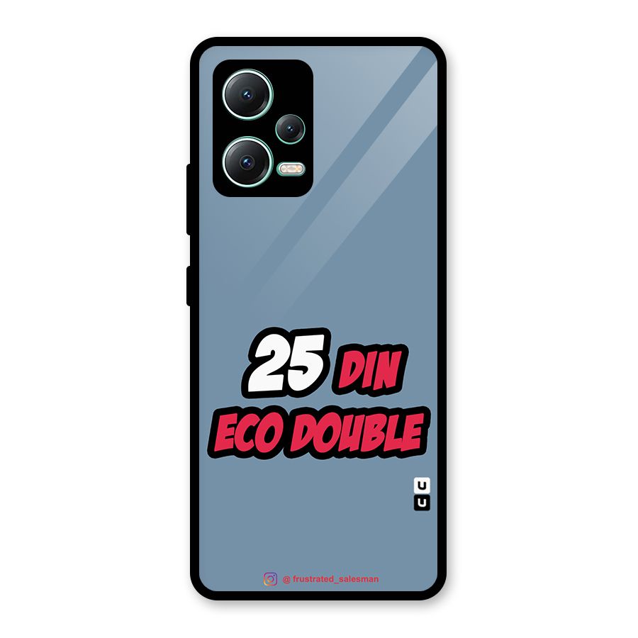25 Din Eco Double SteelBlue Glass Back Case for Redmi Note 12 5G