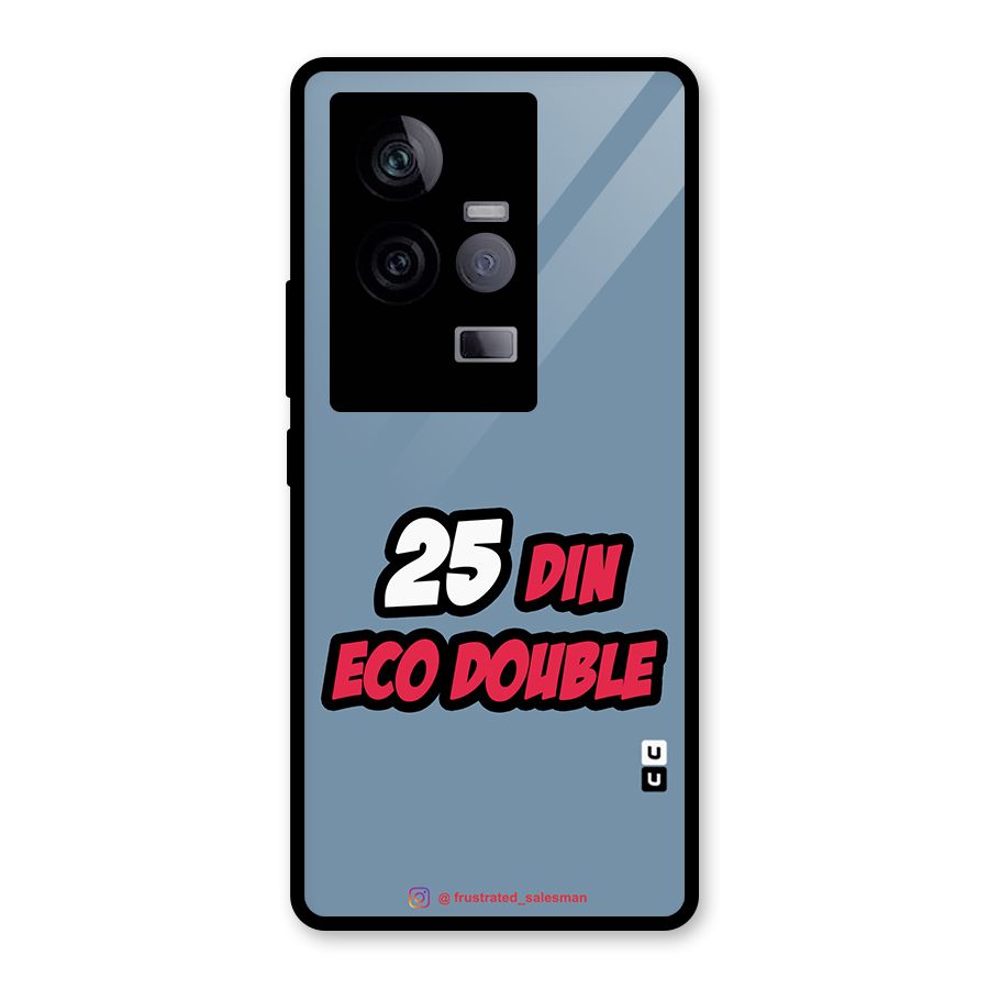 25 Din Eco Double SteelBlue Glass Back Case for Vivo iQOO 11 5G