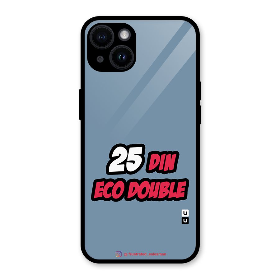 25 Din Eco Double SteelBlue Glass Back Case for iPhone 14