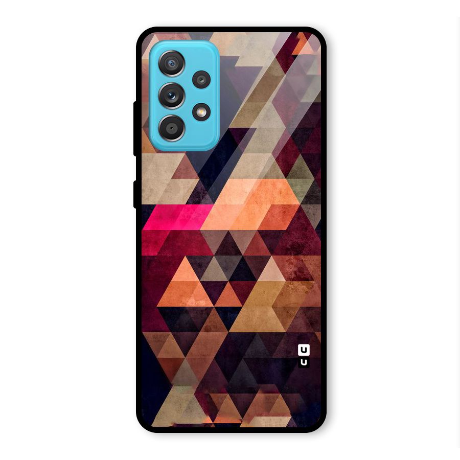 Abstract Beauty Triangles Glass Back Case for Galaxy A52
