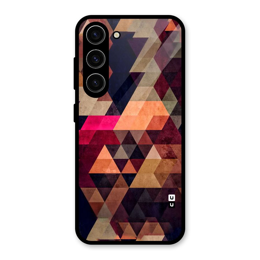 Abstract Beauty Triangles Glass Back Case for Galaxy S23
