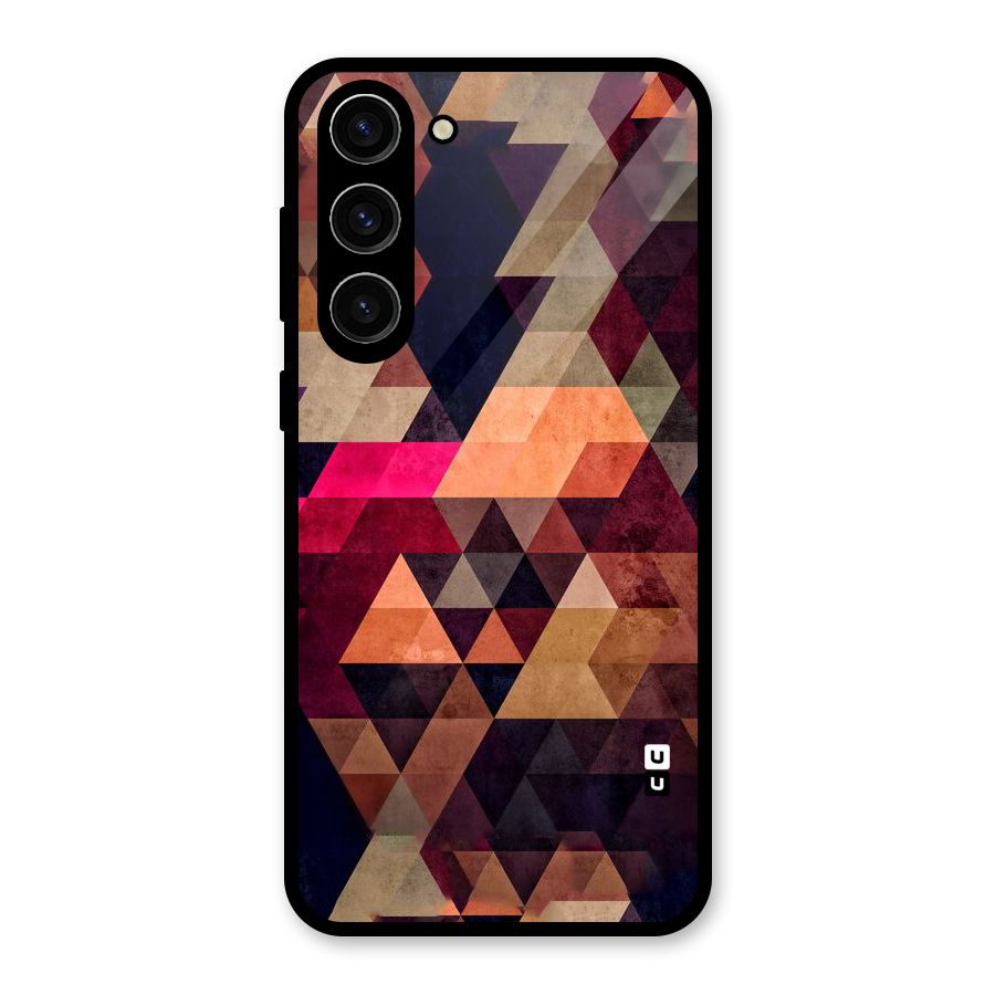 Abstract Beauty Triangles Glass Back Case for Galaxy S23 Plus
