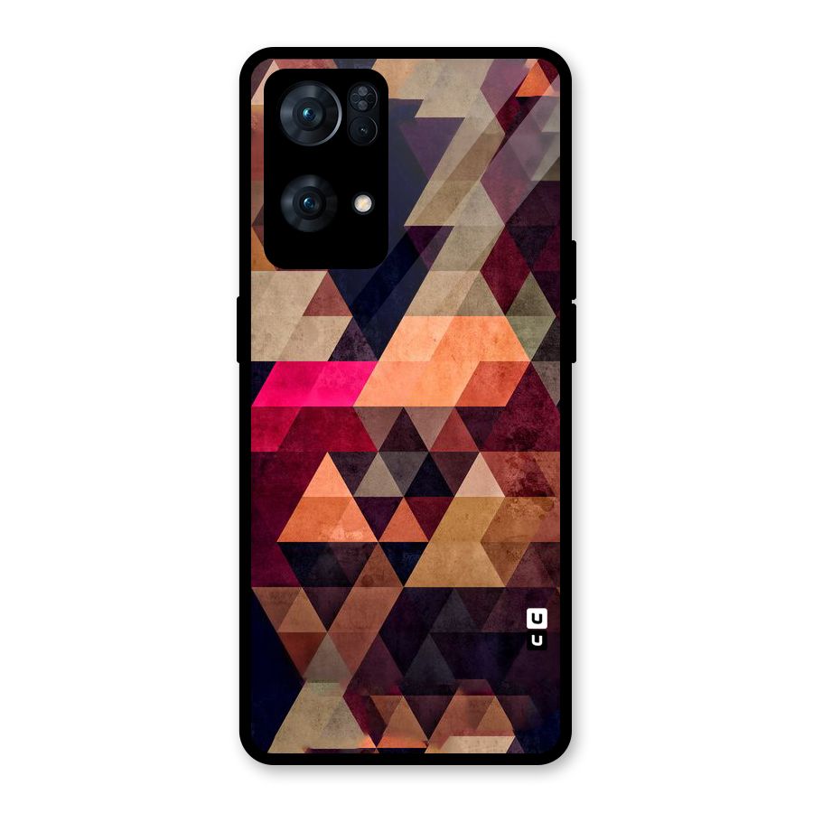 Abstract Beauty Triangles Glass Back Case for Oppo Reno7 Pro 5G