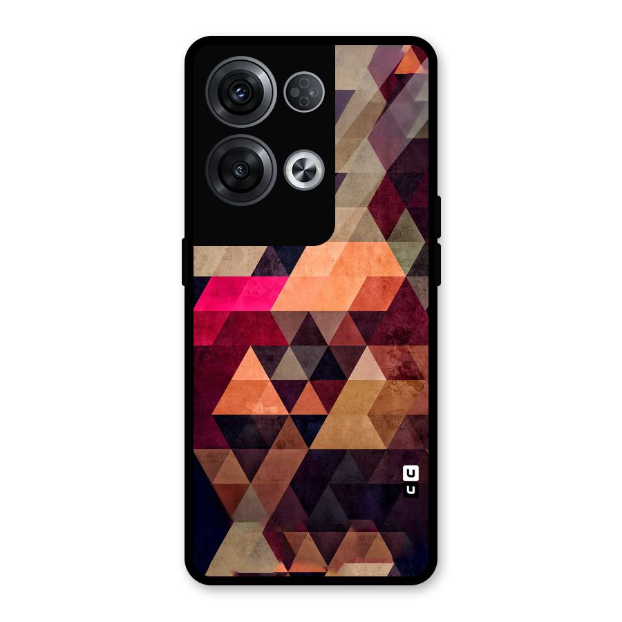 Abstract Beauty Triangles Glass Back Case for Oppo Reno8 Pro 5G