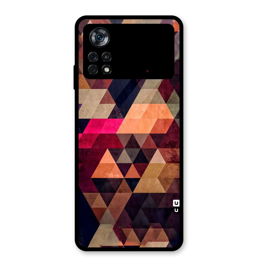 Abstract Beauty Triangles Glass Back Case for Poco X4 Pro 5G