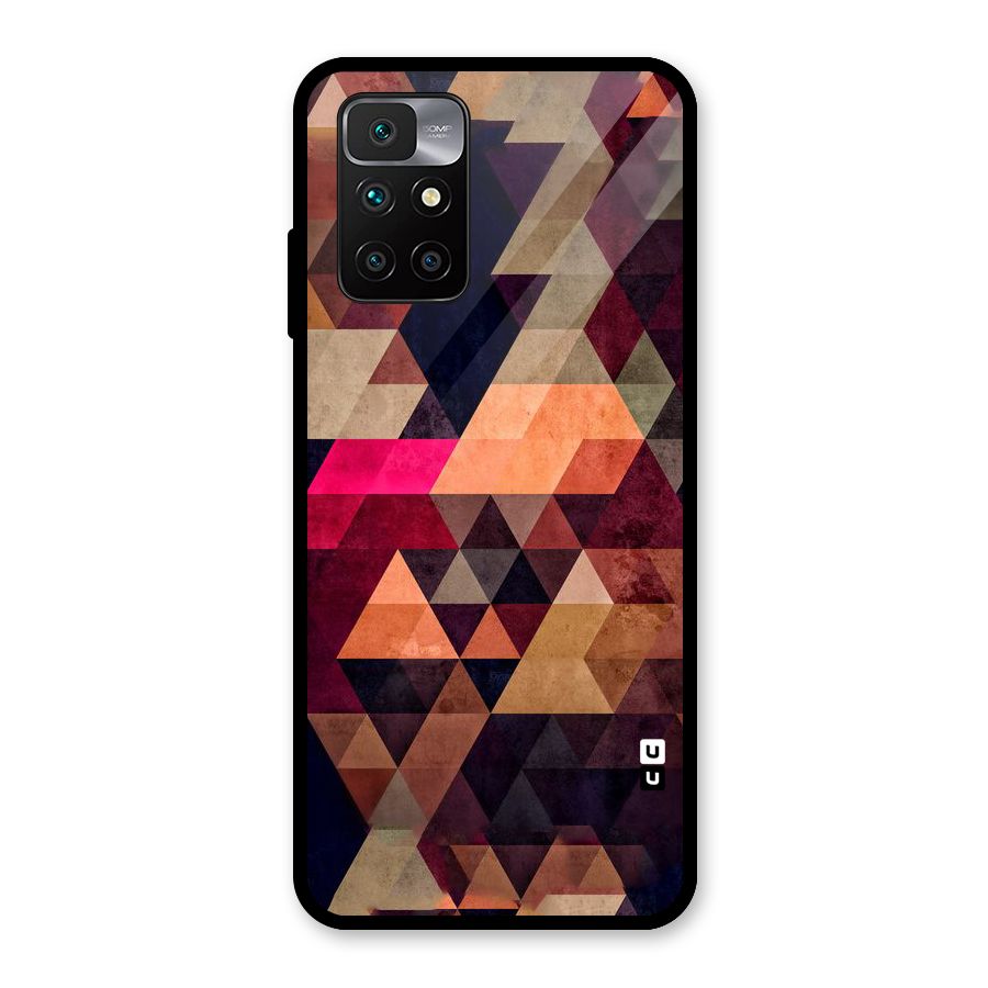 Abstract Beauty Triangles Glass Back Case for Redmi 10 Prime