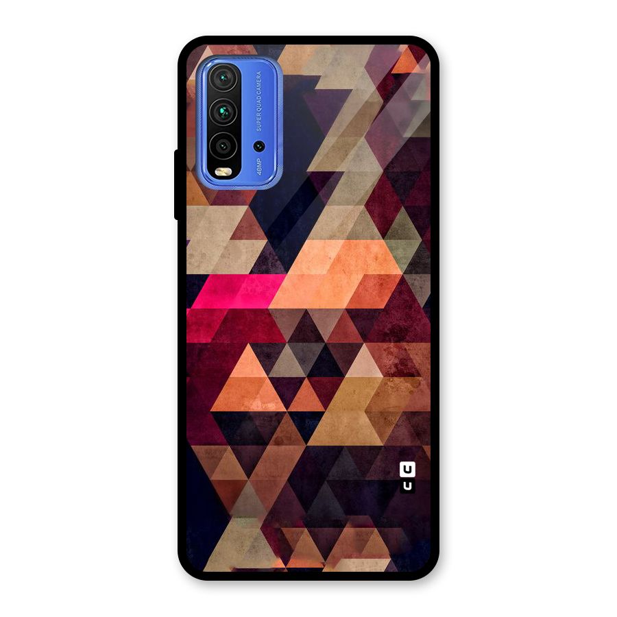 Abstract Beauty Triangles Glass Back Case for Redmi 9 Power