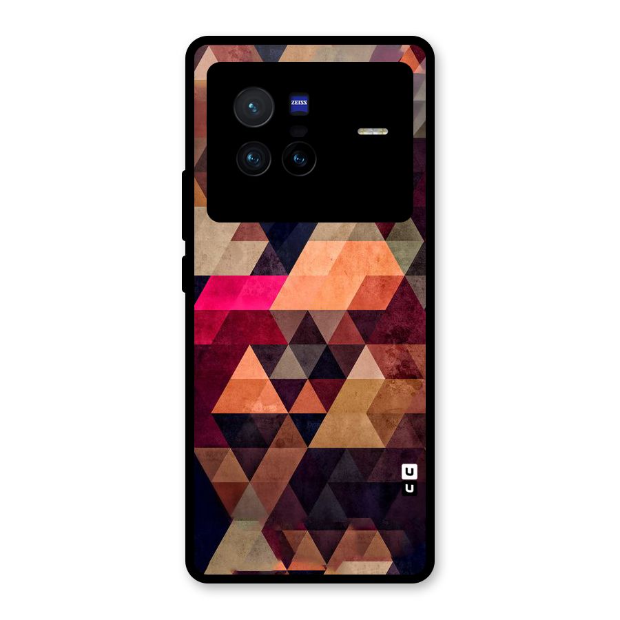 Abstract Beauty Triangles Glass Back Case for Vivo X80