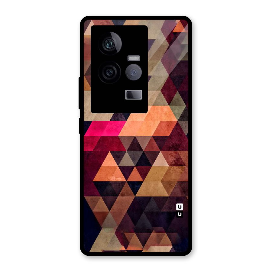 Abstract Beauty Triangles Glass Back Case for Vivo iQOO 11 5G