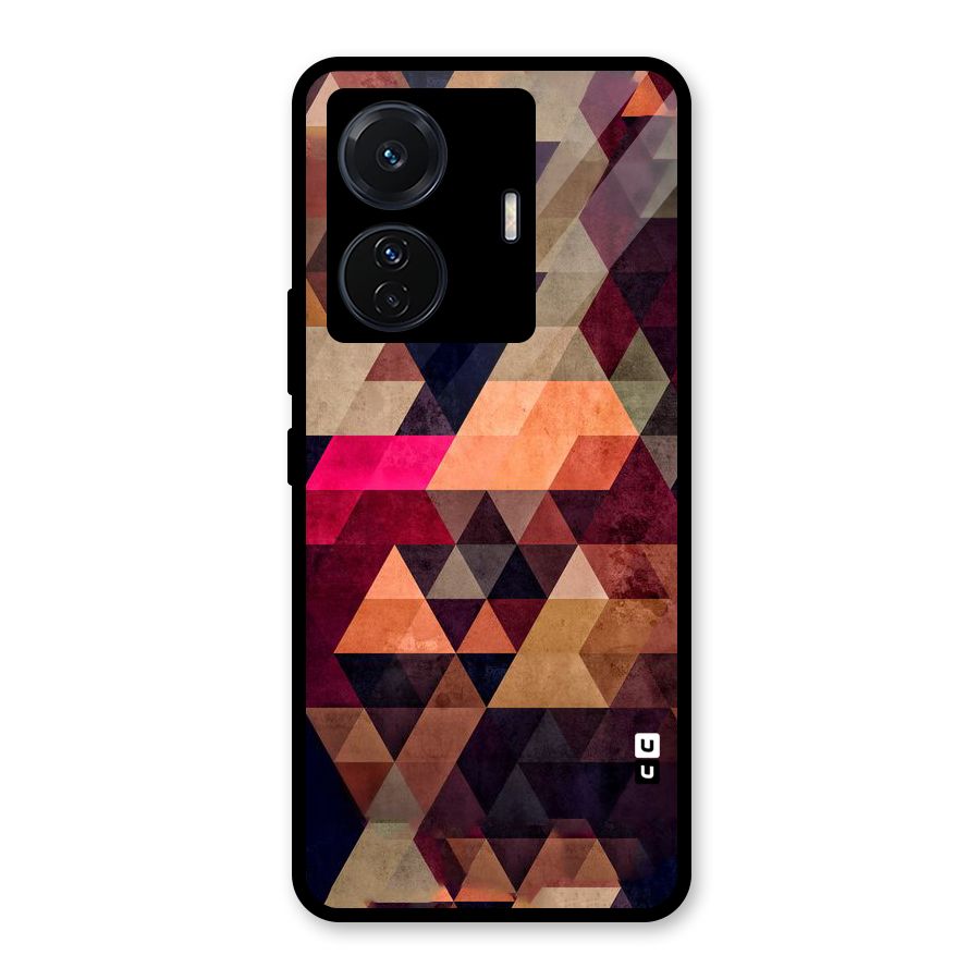 Abstract Beauty Triangles Glass Back Case for Vivo iQOO Z6 Pro