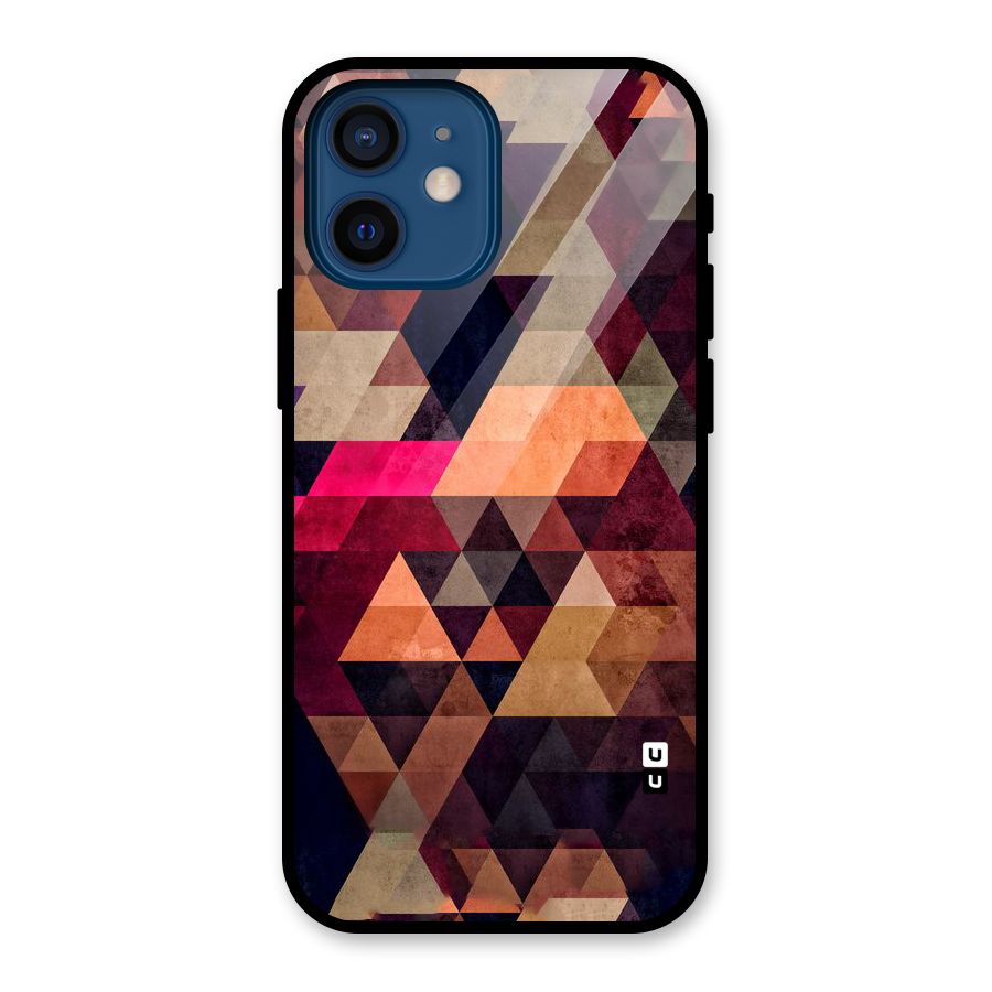 Abstract Beauty Triangles Glass Back Case for iPhone 12 Mini