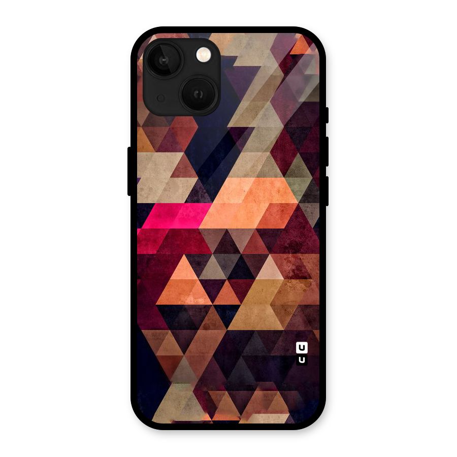 Abstract Beauty Triangles Glass Back Case for iPhone 13