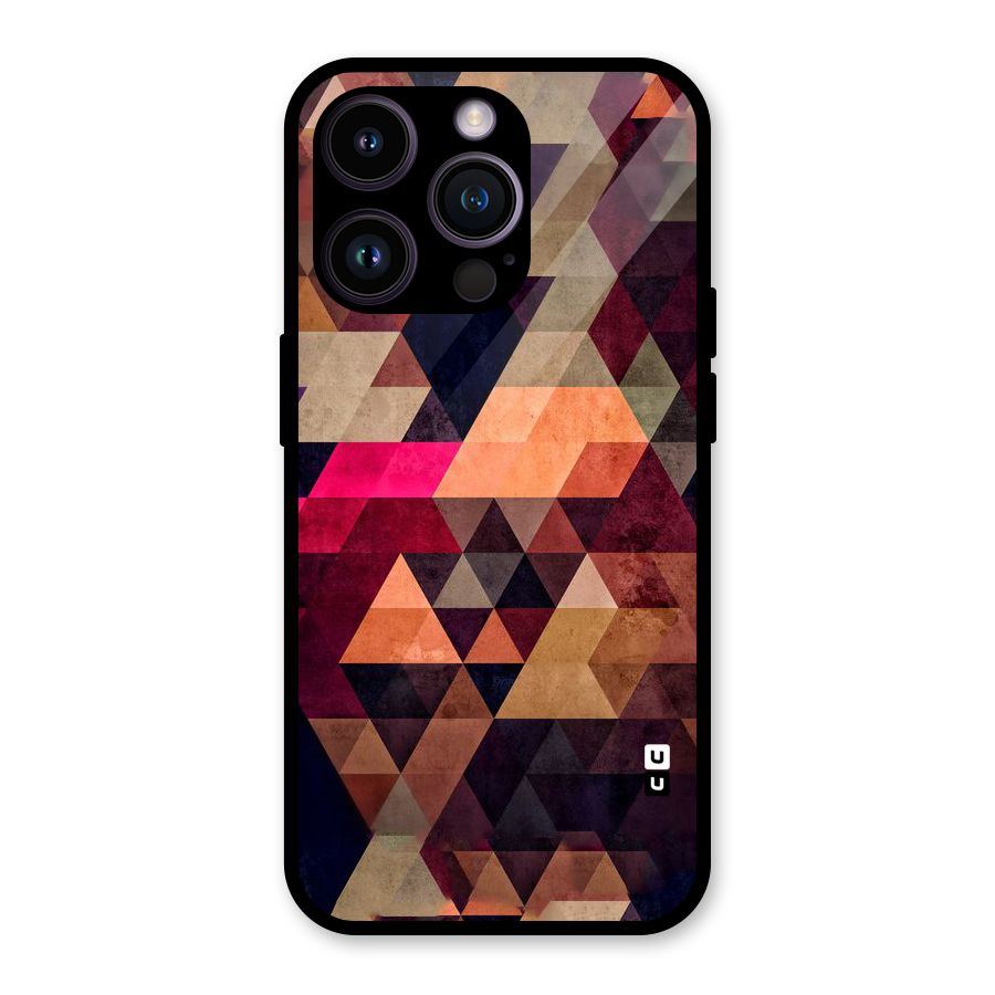 Abstract Beauty Triangles Glass Back Case for iPhone 14 Pro