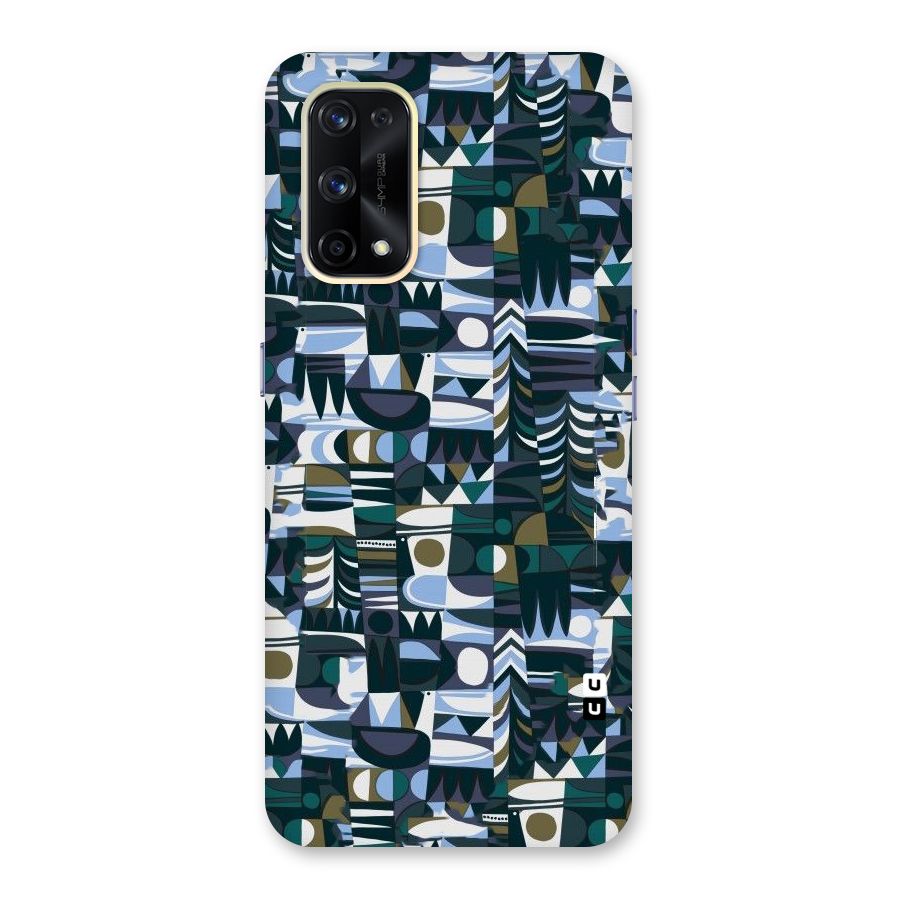 Abstract Blues Glass Back Case for Realme X7 Pro