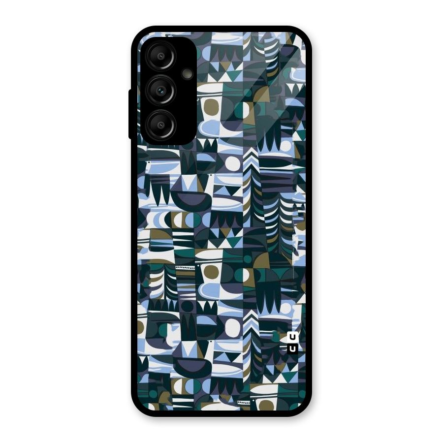 Abstract Blues Glass Back Case for Galaxy A14 5G