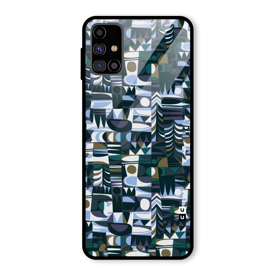 Abstract Blues Glass Back Case for Galaxy M31s