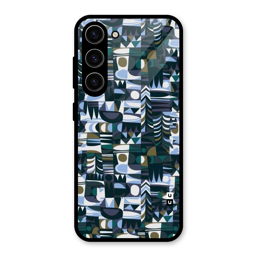 Abstract Blues Glass Back Case for Galaxy S23