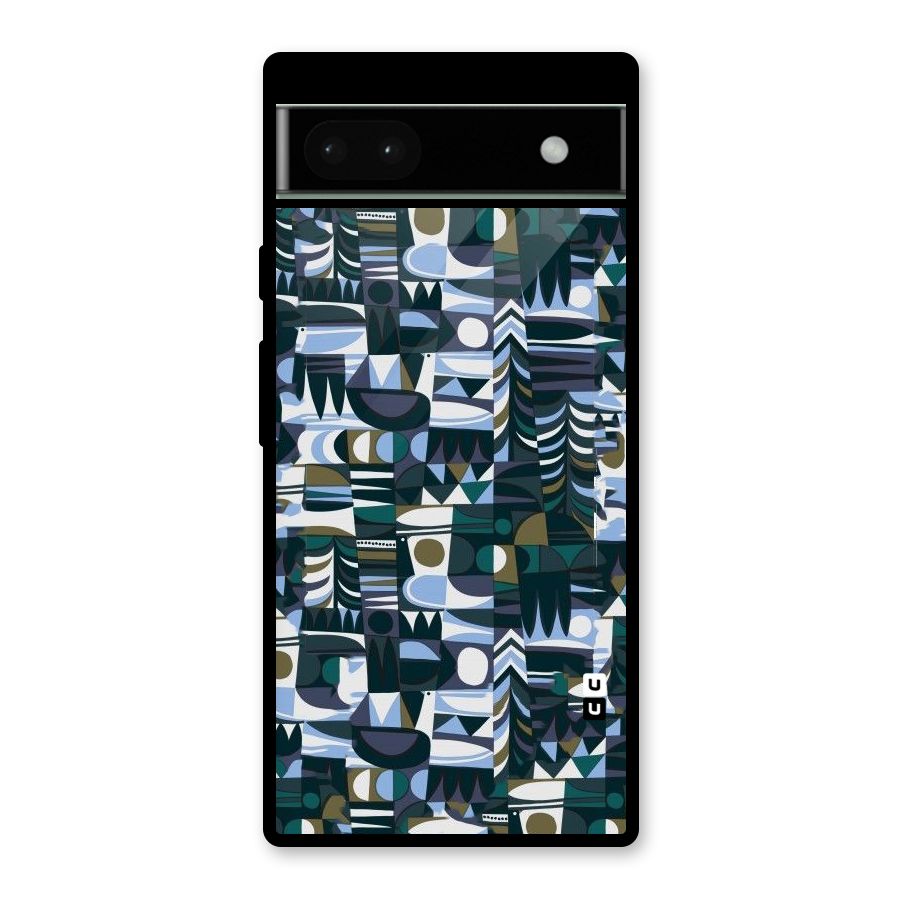 Abstract Blues Glass Back Case for Google Pixel 6a