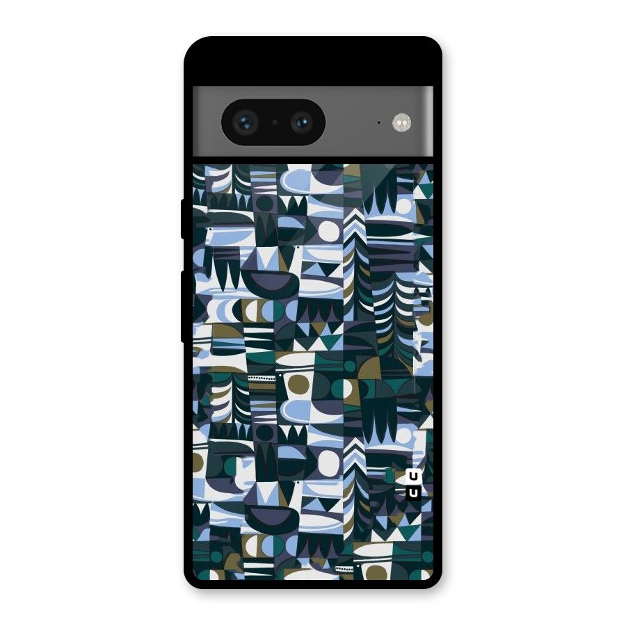 Abstract Blues Glass Back Case for Google Pixel 7