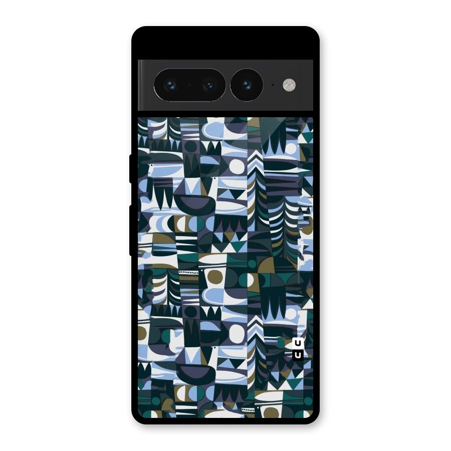 Abstract Blues Glass Back Case for Google Pixel 7 Pro
