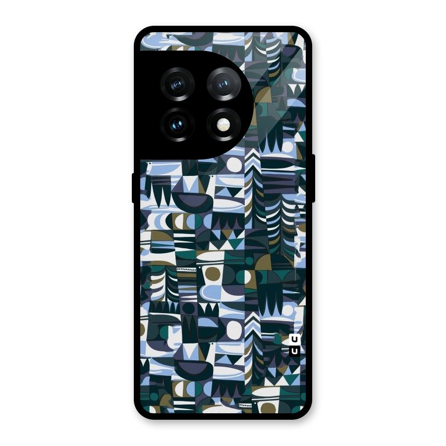 Abstract Blues Glass Back Case for OnePlus 11