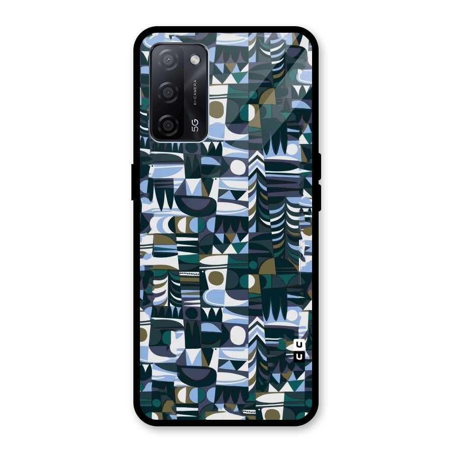 Abstract Blues Glass Back Case for Oppo A53s 5G