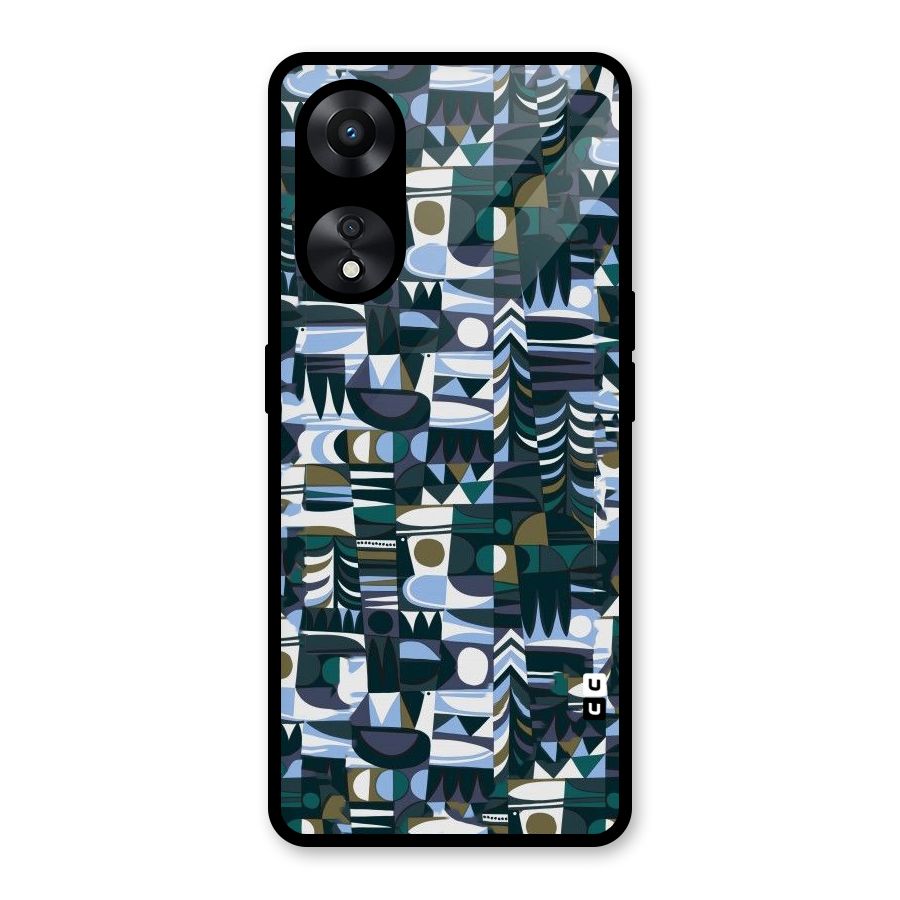 Abstract Blues Glass Back Case for Oppo A78