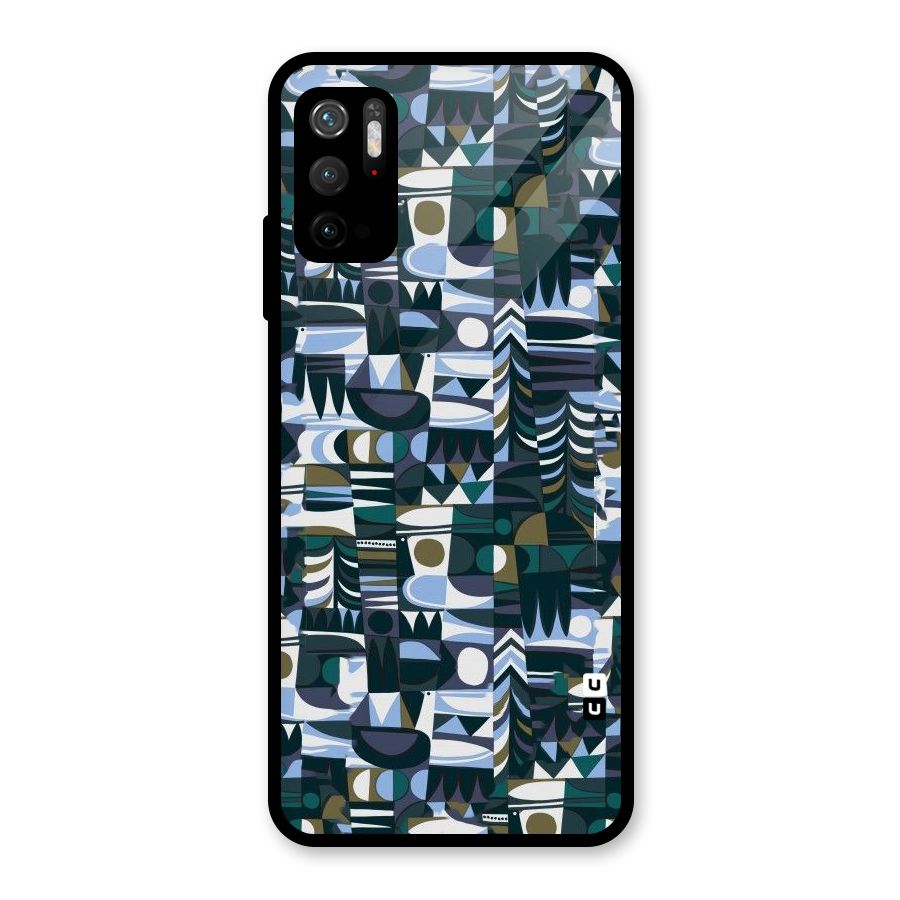 Abstract Blues Glass Back Case for Poco M3 Pro 5G