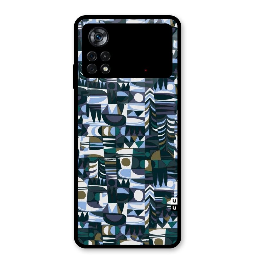 Abstract Blues Glass Back Case for Poco X4 Pro 5G