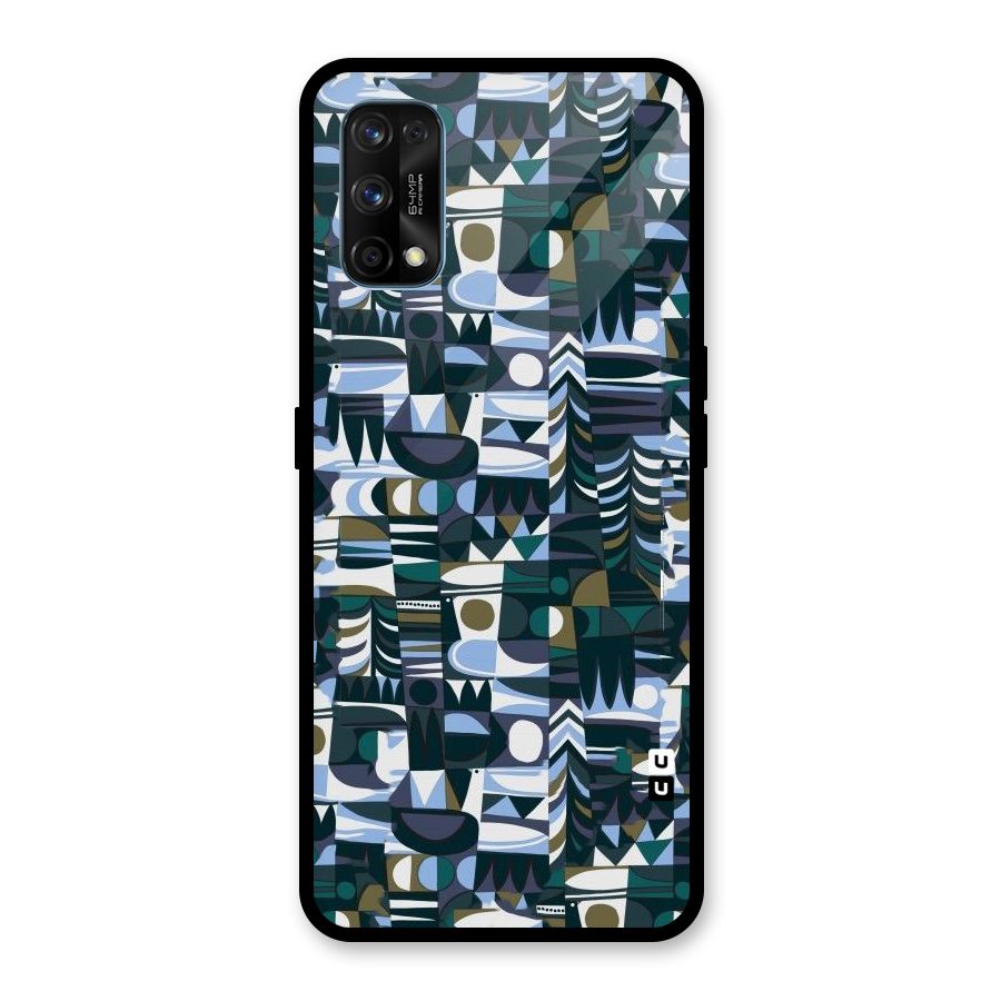 Abstract Blues Glass Back Case for Realme 7 Pro