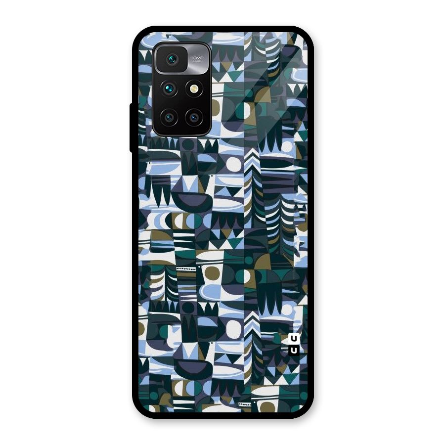 Abstract Blues Glass Back Case for Redmi 10 Prime