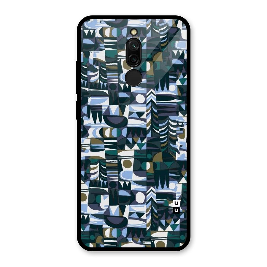 Abstract Blues Glass Back Case for Redmi 8