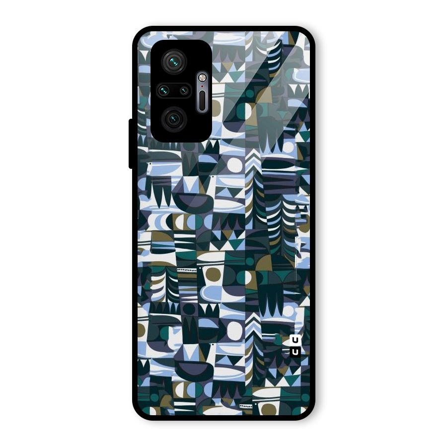 Abstract Blues Glass Back Case for Redmi Note 10 Pro