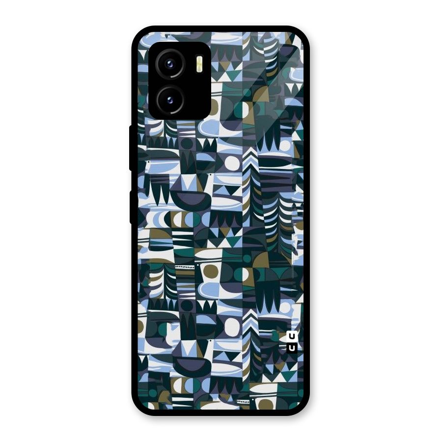 Abstract Blues Glass Back Case for Vivo Y15s