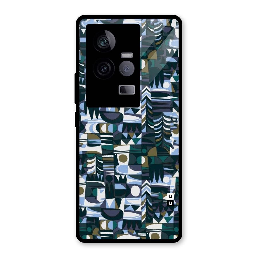 Abstract Blues Glass Back Case for Vivo iQOO 11 5G