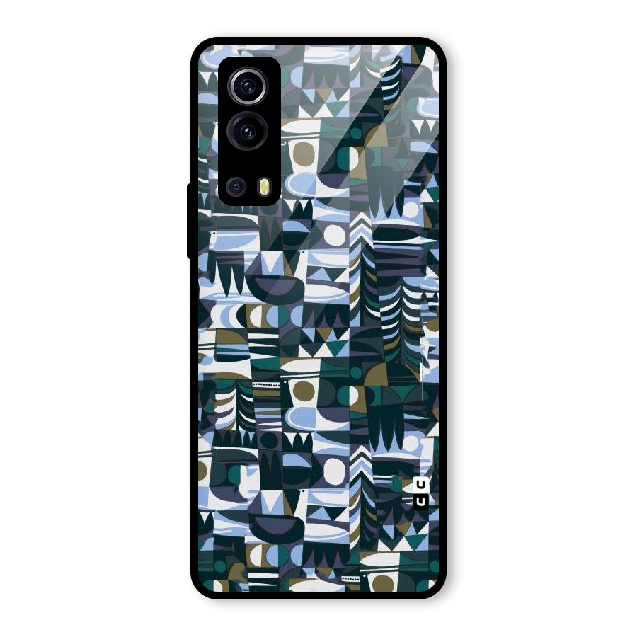 Abstract Blues Glass Back Case for Vivo iQOO Z3