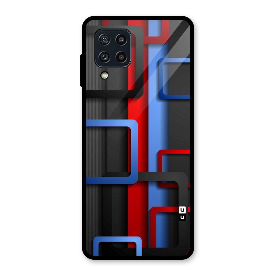 Abstract Box Glass Back Case for Galaxy M32