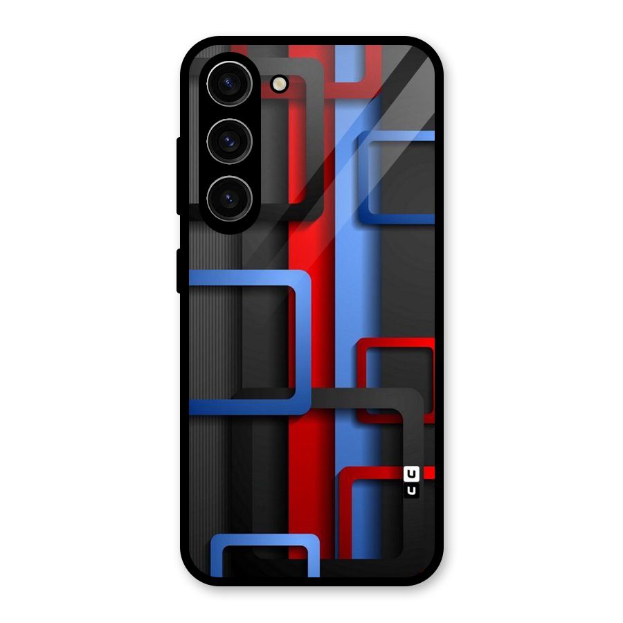 Abstract Box Glass Back Case for Galaxy S23