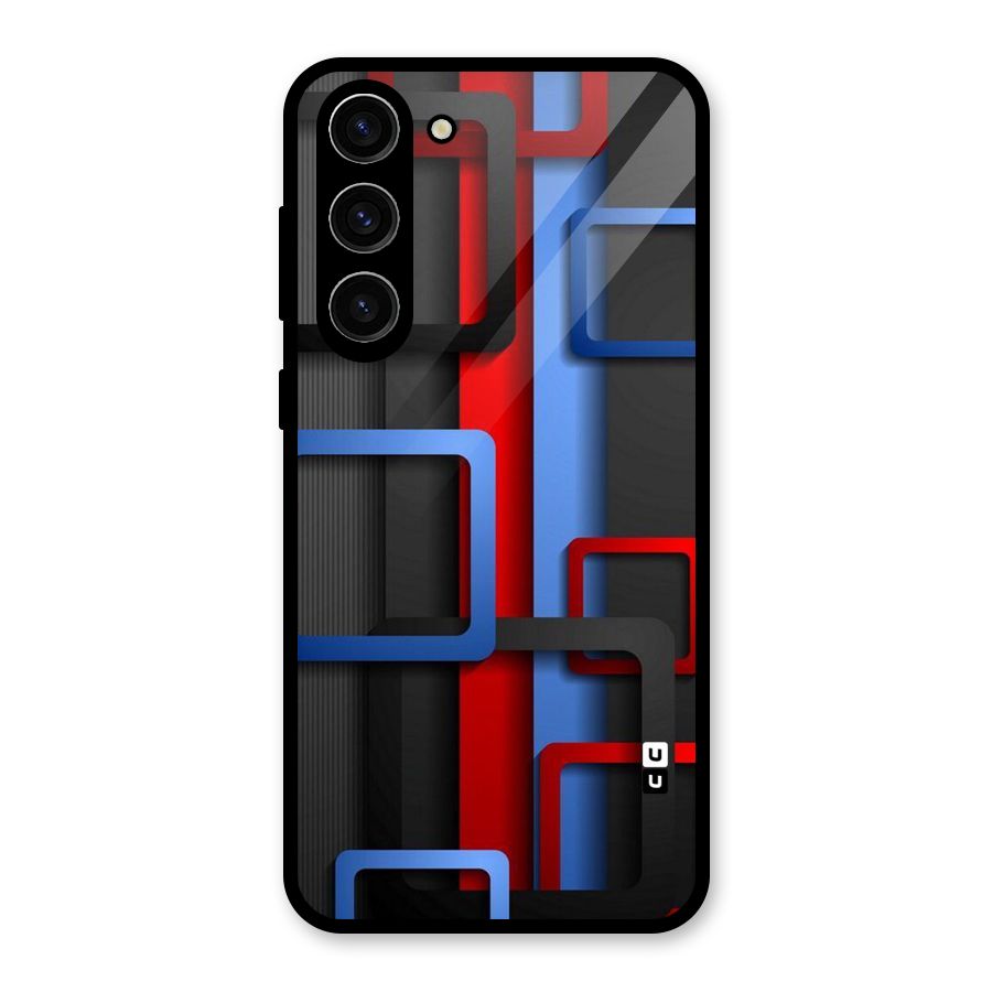 Abstract Box Glass Back Case for Galaxy S23 Plus