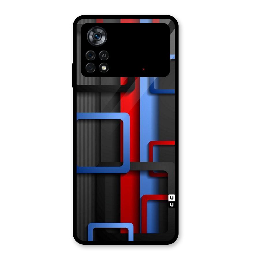 Abstract Box Glass Back Case for Poco X4 Pro 5G